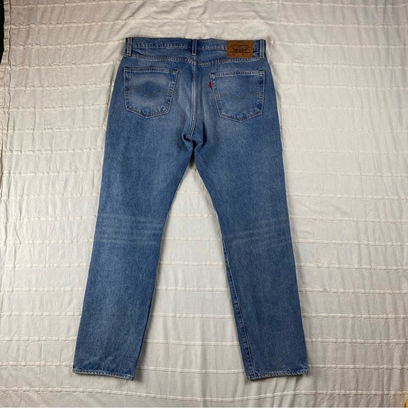 Levi's 502 x Justin Timberlake Fresh Leaves Jeans Men's 34x32 Blue Distressed - Picture 5 of 15